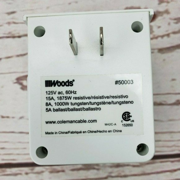 Woods Coleman Cable Mechanical Outlet Timer - Picture 7 of 9